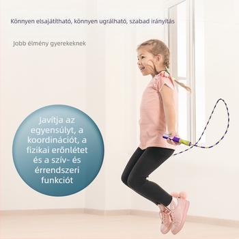 Állítható ugrókötél név feliratozható címkével, általános- és középiskolás diákok számára