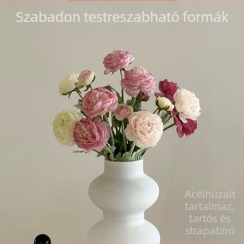 Mesterséges lótusz és bazsarózsa virágcsokrok nappali és étkező dekorációhoz