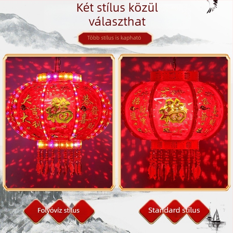 LED multicolor forgó lámpás – újévi balkondi dekoráció, esküvő és költözés, palotai lámpa a Tavaszi Fesztiválhoz