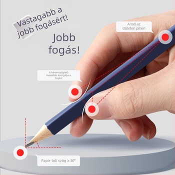 Gyerekeknek szóló 2B/HB háromszögletű vastag testű ceruzák, 12 darabos doboz, első osztályos kellék, nem mérgező