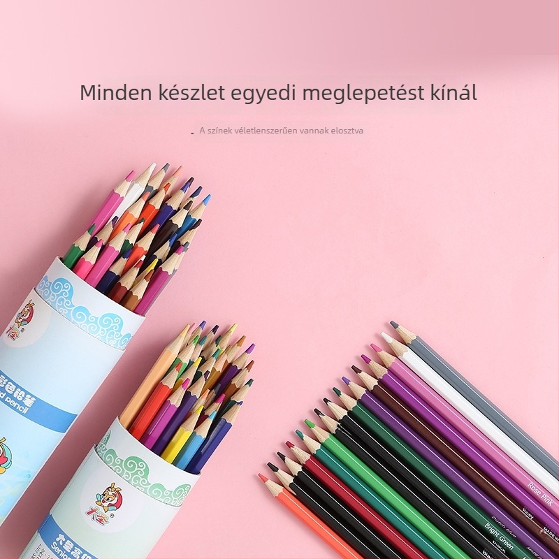 Great Sage 24 színű hexagonális színes ceruza nyírfából készült testtel, 3.0 mm maggal, kiváló minőségű színes grafit