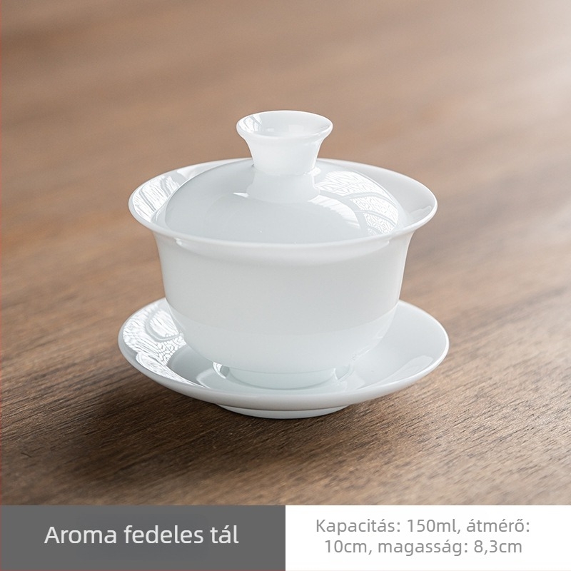 Ice Jade porcelán teáskészlet fedéllel – Kung Fu tea otthonra és az irodába