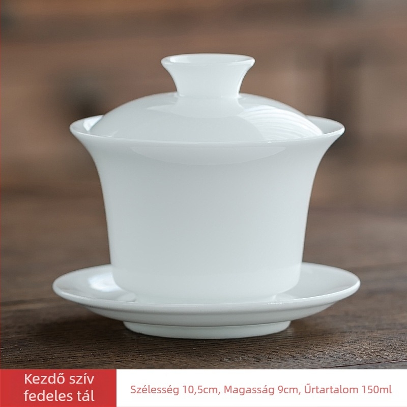 Ice Jade porcelán teáskészlet fedéllel – Kung Fu tea otthonra és az irodába
