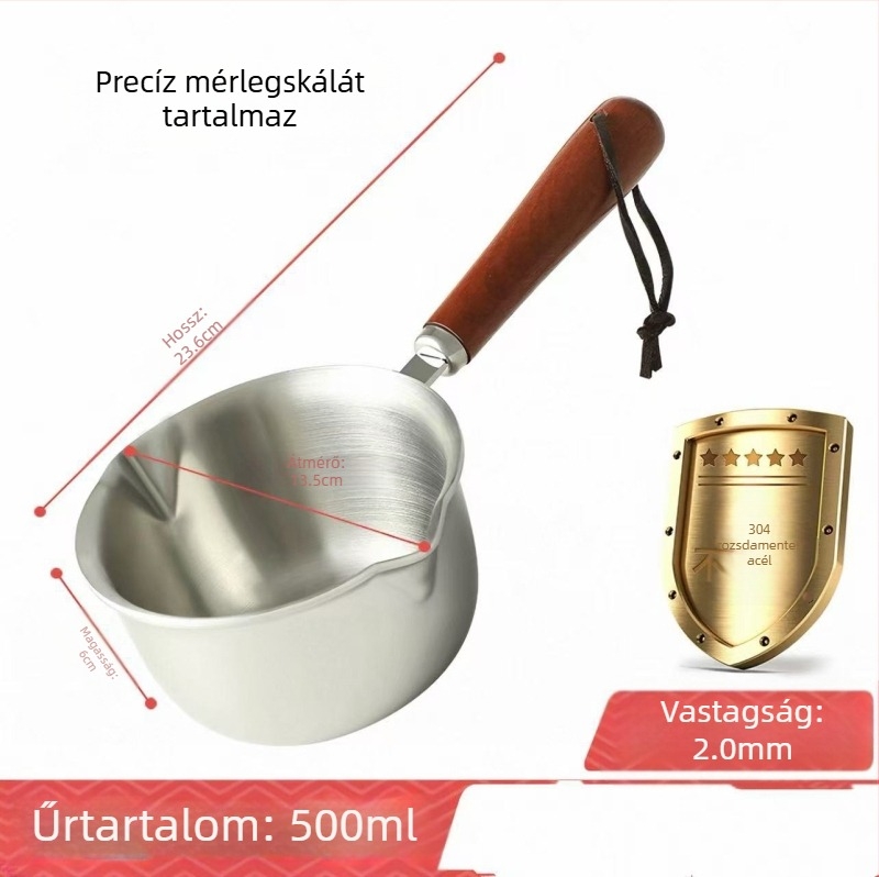 Rozsdamentes acélból készült mini olajfazék olaj és tej melegítésére