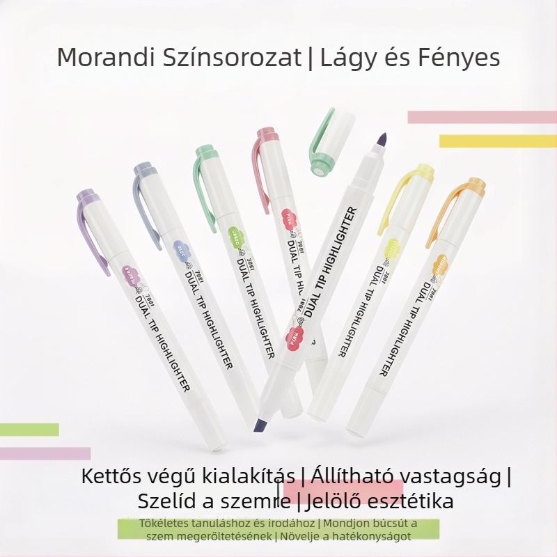 Morandi szemvédő kiemelő toll, hat színű készlet, ferde heggel, naplóíráshoz és jegyzeteléshez, diákoknak és gyerekeknek