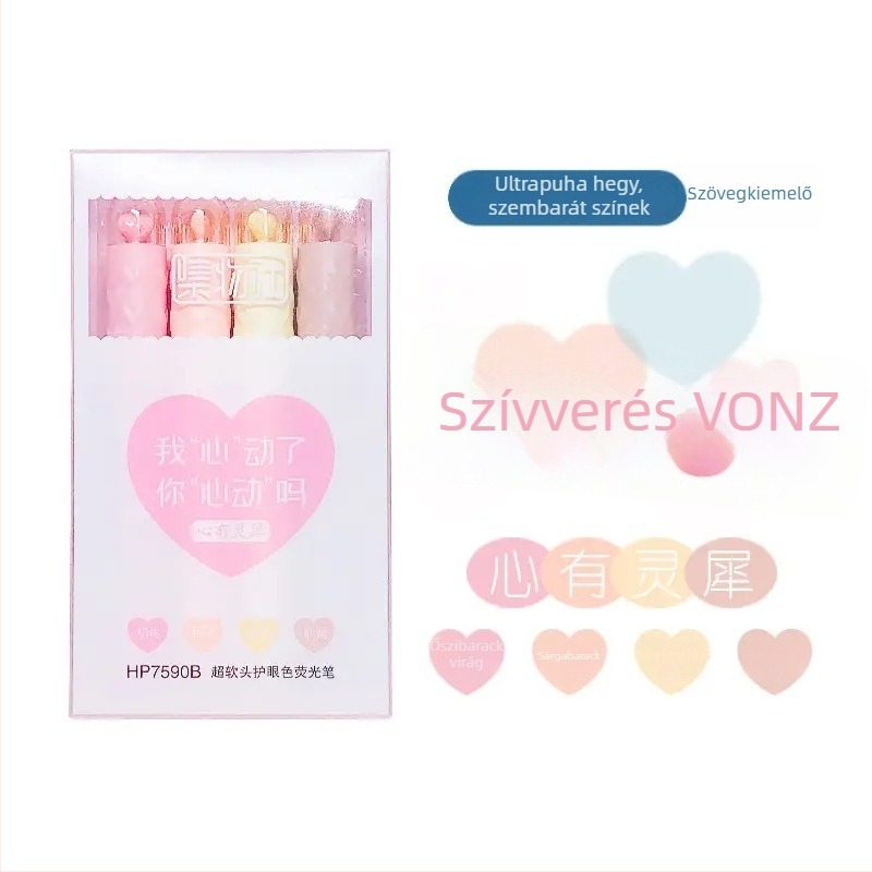 Fluoreszkáló marker ultra-soft végével rajzhoz és naplóíráshoz, színes filctollak, nem törölhetőek