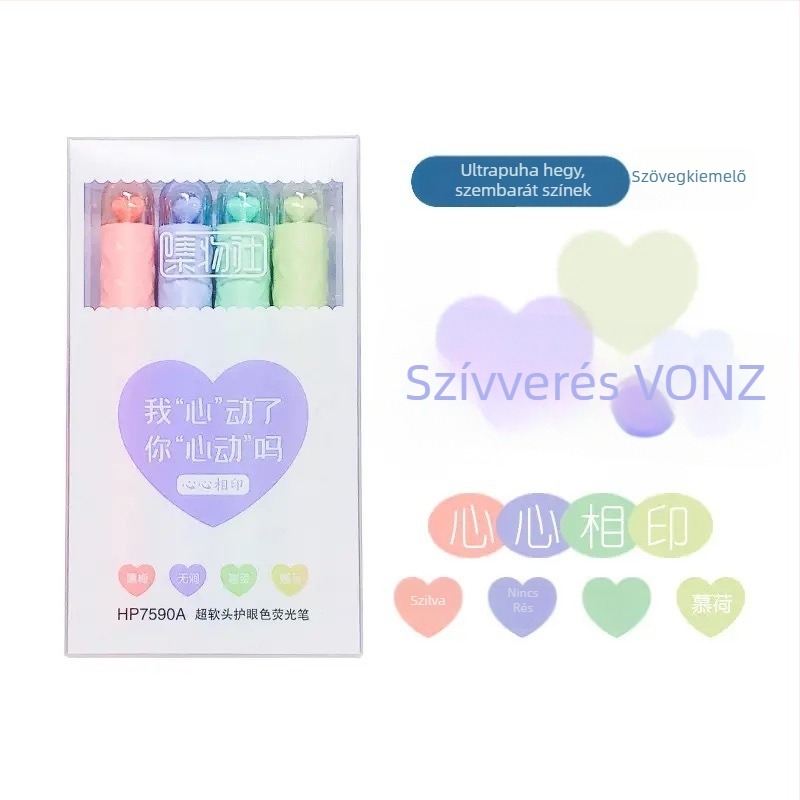 Fluoreszkáló marker ultra-soft végével rajzhoz és naplóíráshoz, színes filctollak, nem törölhetőek