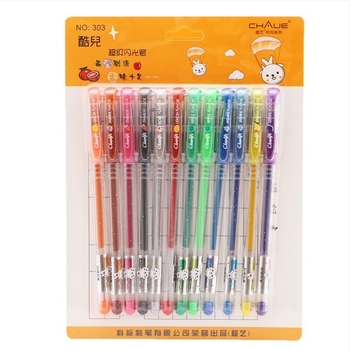 Super Art 303 Színes glitters tollak gyümölcsös illattal naplóíráshoz és DIY jegyzetekhez, színes jelölő tollak és kiemelő tollak, 7 vagy 12 darab