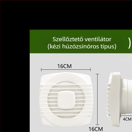 Fürdőszobai szellőzőventilátor, erős, halk működésű, nagy sebességű konyhai párát szellőztető, üvegfalhoz szerelhető