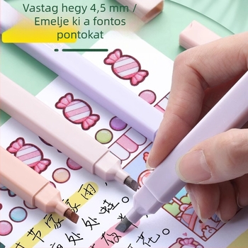 Diákoknak szóló, kétvégű szembarátságos kiemelő toll, színes jegyzetekhez és naplóíráshoz, nagy kapacitású.