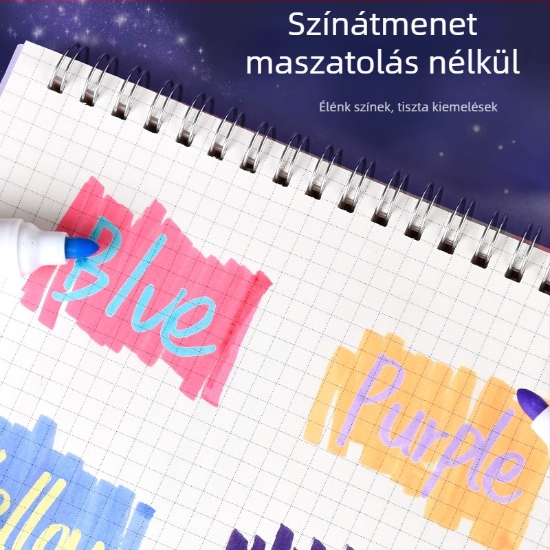 Kétoldalas, nagy kapacitású kiemelő toll, Instagram-stílusú, jegyzetekhez, naplóíráshoz és graffitihez, szemvédő