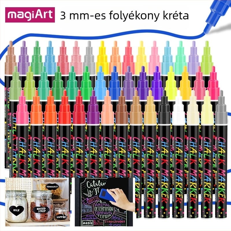 Somachi törölhető toll üvegtáblához, 3 mm grafiti marker a táblához, pormentes, folyékony kréta