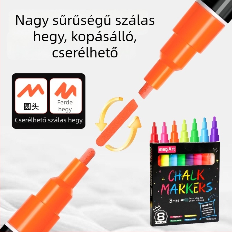 Somachi törölhető toll üvegtáblához, 3 mm grafiti marker a táblához, pormentes, folyékony kréta