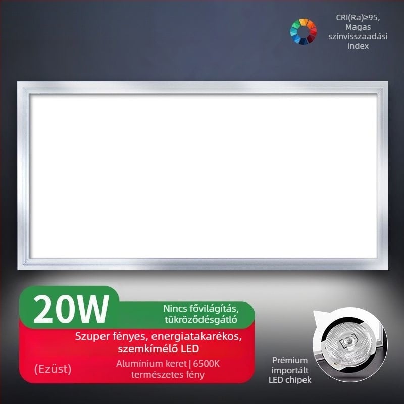Beépített mennyezeti LED világítás konyha és fürdőszoba számára, sík panel 600×300 mm