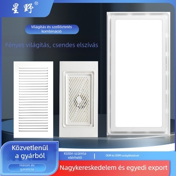 Beépített mennyezeti LED-szellőző fürdőszobához világítással és szellőzéssel, 2 az 1-ben, méret 300×300 mm