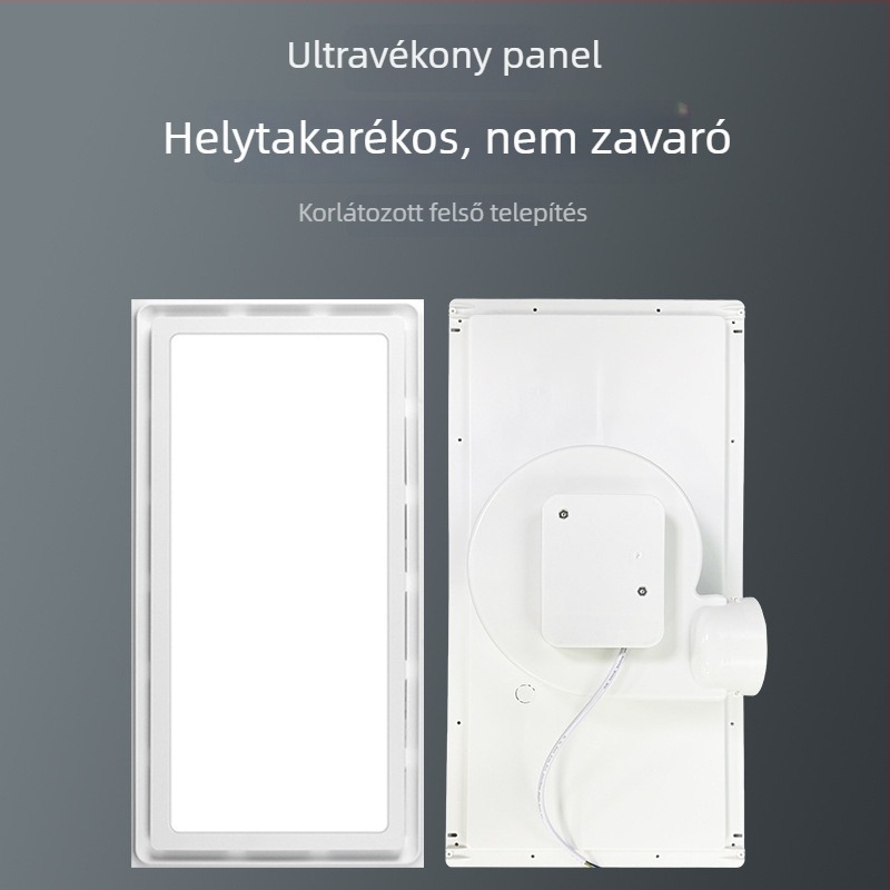 Beépített mennyezeti LED-szellőző fürdőszobához világítással és szellőzéssel, 2 az 1-ben, méret 300×300 mm