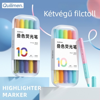 Morandi-stílusú kettős végű fluoreszkáló marker, pasztell Macaron színekből álló 5 darabos készlet