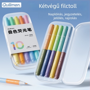 Morandi-stílusú kettős végű fluoreszkáló marker, pasztell Macaron színekből álló 5 darabos készlet