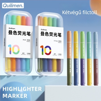 Morandi-stílusú kettős végű fluoreszkáló marker, pasztell Macaron színekből álló 5 darabos készlet
