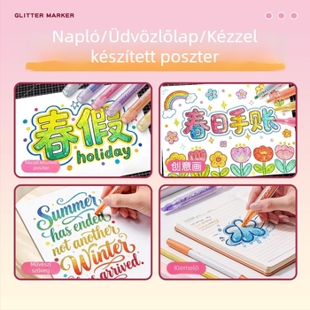 Deli SK418 Csillogó kiemelő toll diákoknak – színes marker naplóíráshoz