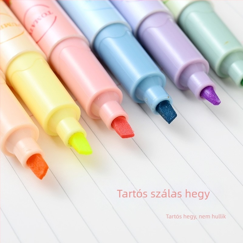 6 színű gyümölcs- és zöldséges kiemelő toll, ultra puha heggyel, szemvédő funkcióval