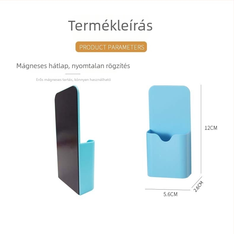 ABS mágneses krétatartó és tolltartó – négyzet alakú, mágneses fehér tábla és irodai rendező