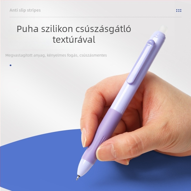 0,5 mm-es törölhető gél toll kristálykék testtel, szénfekete töltőtintával, iskolásoknak