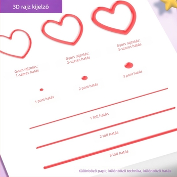 3D zselés marker gyerekeknek, színes kétszínű kontúr toll