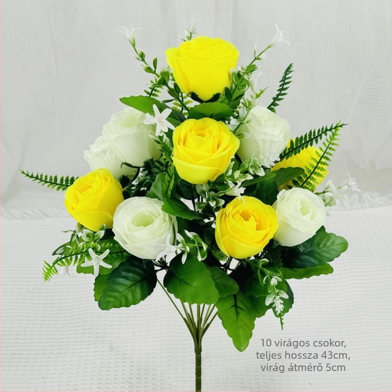 10 szál kétszínű almás rózsák – művirágokból készült csokor