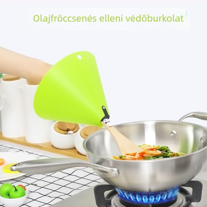 Konyhai olajfröccsenés elleni védőkészlet — pajzs a spriccelés ellen, spatula fedél, égésvédelmi kesztyű