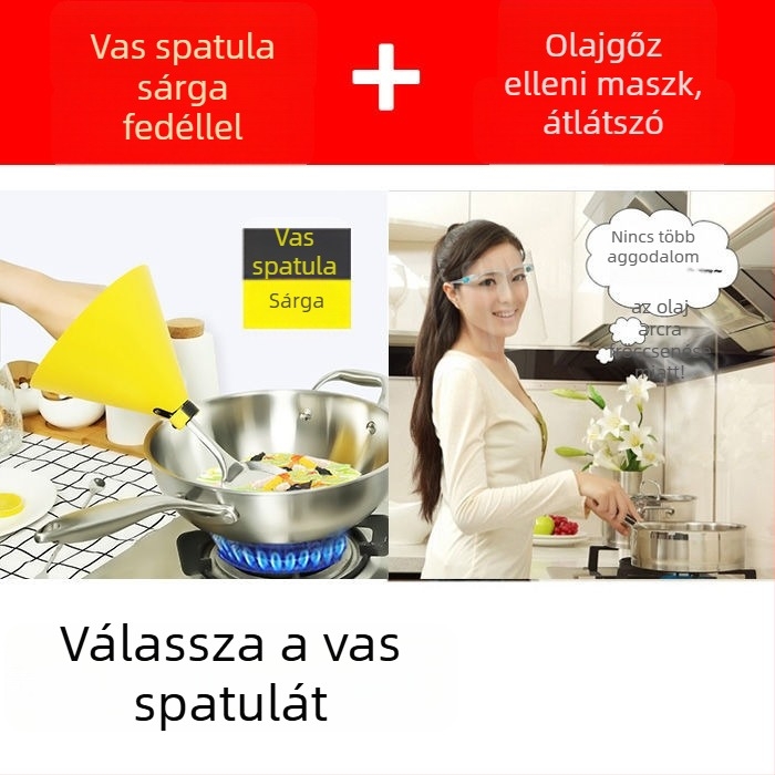Konyhai olajfröccsenés elleni védőkészlet — pajzs a spriccelés ellen, spatula fedél, égésvédelmi kesztyű