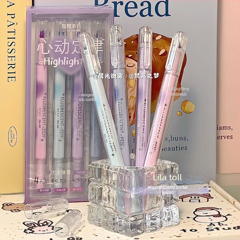 Kétoldalú, két színű kiemelő toll notebookhoz és irodai használatra