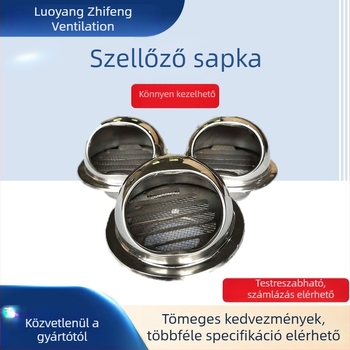 Kültéri falventilációs esővédő sapka, vastított 304-es rozsdamentes acélból