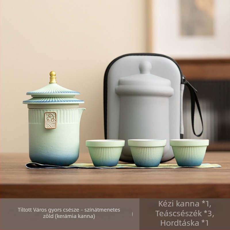 Kényelmes utazási teáskészlet a Tiltott Városba – magas minőségű porcelán Kung-Fu ajándékkészlet logó testreszabással