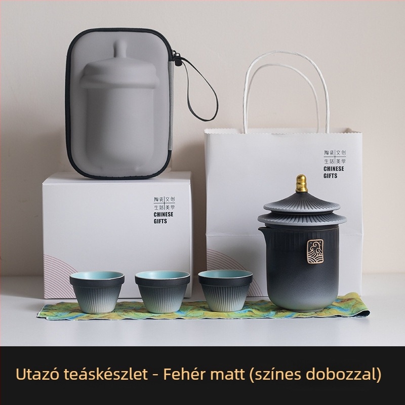 Kényelmes utazási teáskészlet a Tiltott Városba – magas minőségű porcelán Kung-Fu ajándékkészlet logó testreszabással