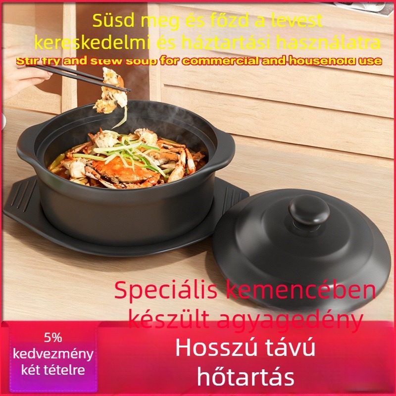 Royal Cooking Agyagból készült tészta rizses edény, kis kereskedelmi osztály, hőálló, ideális csípős forró fazékhoz, burgonya por pörkölt, csirke ragu, agyag edény, otthoni használatra