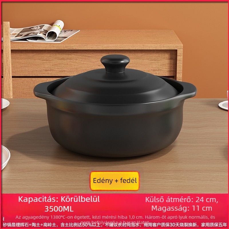 Royal Cooking Agyagból készült tészta rizses edény, kis kereskedelmi osztály, hőálló, ideális csípős forró fazékhoz, burgonya por pörkölt, csirke ragu, agyag edény, otthoni használatra