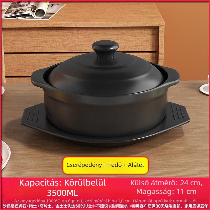 Royal Cooking Agyagból készült tészta rizses edény, kis kereskedelmi osztály, hőálló, ideális csípős forró fazékhoz, burgonya por pörkölt, csirke ragu, agyag edény, otthoni használatra