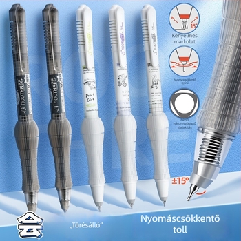 Reversal ergonómikus gél toll puha fogantyúval, gyorsan száradó fekete tinta, nyomógombos mechanizmus, rozsdamentes acél hegy