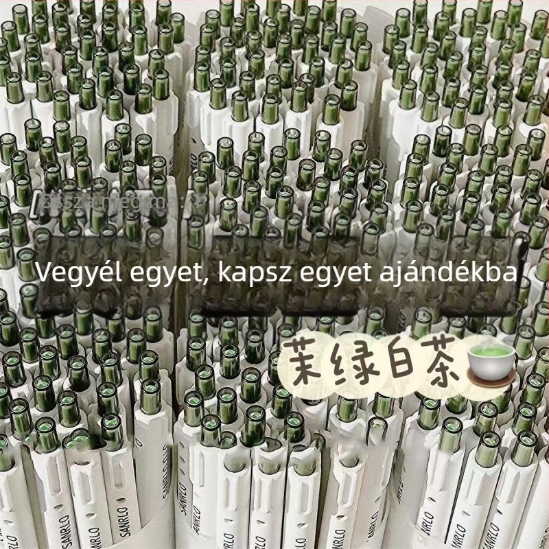 Jasmine White Tea klipsz nélküli visszahúzható golyóstoll, 0,5 mm fekete gél toll diákok számára