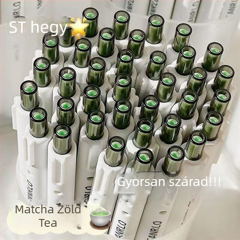 Jasmine White Tea klipsz nélküli visszahúzható golyóstoll, 0,5 mm fekete gél toll diákok számára
