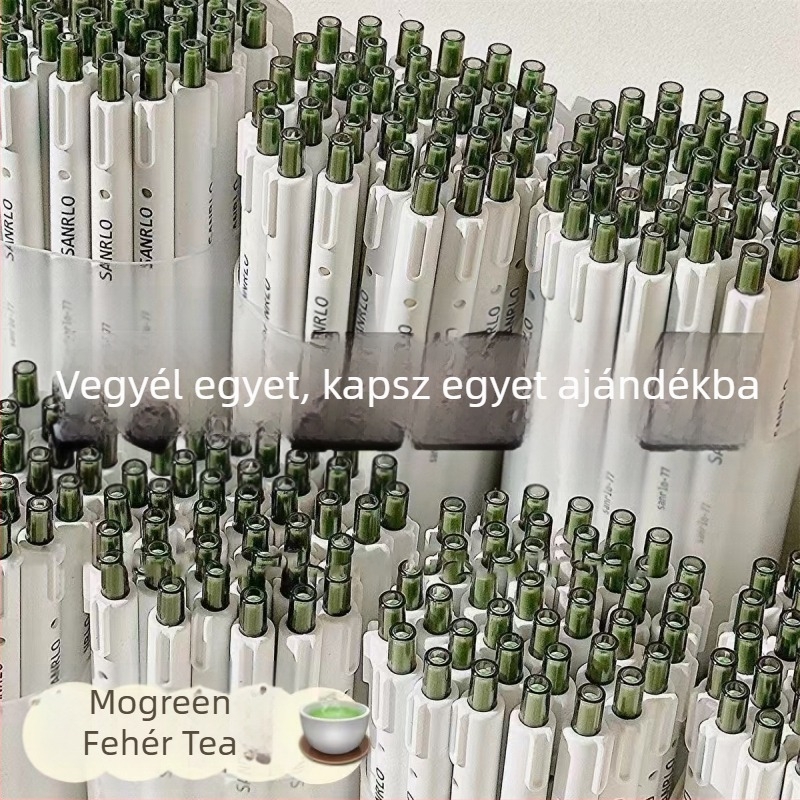 Jasmine White Tea klipsz nélküli visszahúzható golyóstoll, 0,5 mm fekete gél toll diákok számára