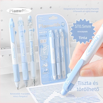 Original Friends Plan Eltávolítható Gél Toll Sorozat, 3 darab, 0,5 mm, kristálykék tinta