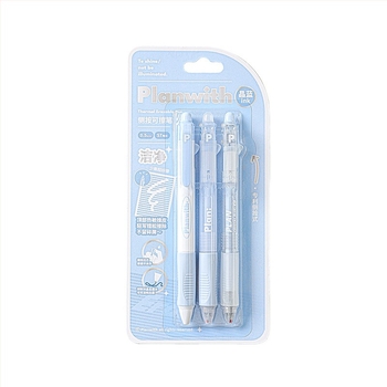 Original Friends Plan Eltávolítható Gél Toll Sorozat, 3 darab, 0,5 mm, kristálykék tinta