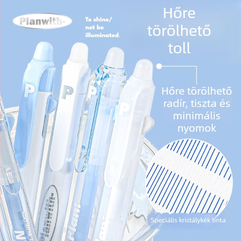 Original Friends Plan Eltávolítható Gél Toll Sorozat, 3 darab, 0,5 mm, kristálykék tinta