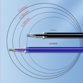 0,5 mm-es törölhető zselés tollbetét – kék-fekete tinta, hőérzékeny, 3–5. osztályos tanulóknak
