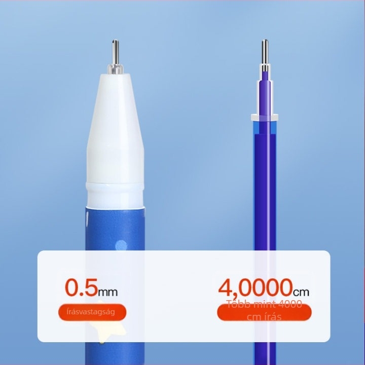 0,5 mm-es törölhető zselés tollbetét – kék-fekete tinta, hőérzékeny, 3–5. osztályos tanulóknak