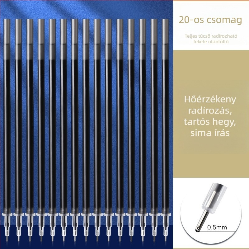 0,5 mm-es törölhető zselés tollbetét – kék-fekete tinta, hőérzékeny, 3–5. osztályos tanulóknak