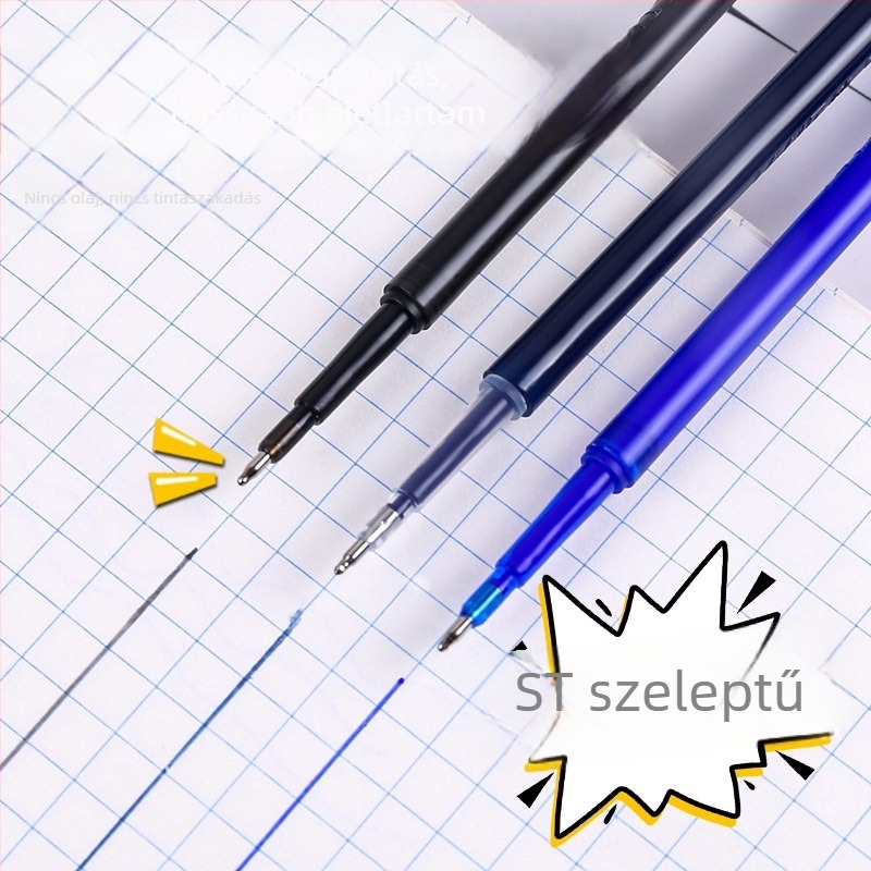 10 db Lexuan ST törölhető tollbetét, 0,5 mm, kék és fekete, extra vastag