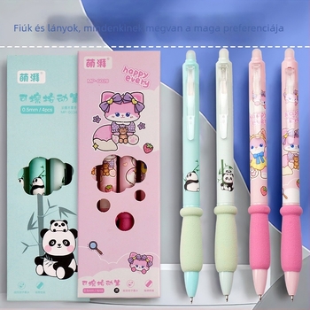 Gél toll radírozható nyomómechanizmussal, Little Panda és Little Fox, 0,5 mm, kristálykék